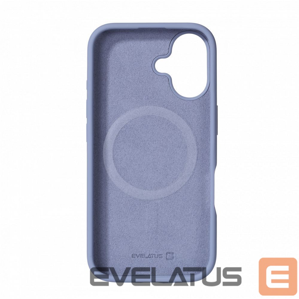 Back panel cover Evelatus Apple iPhone 16 Premium Magsafe Soft Touch Silicone Case Lavender Gray