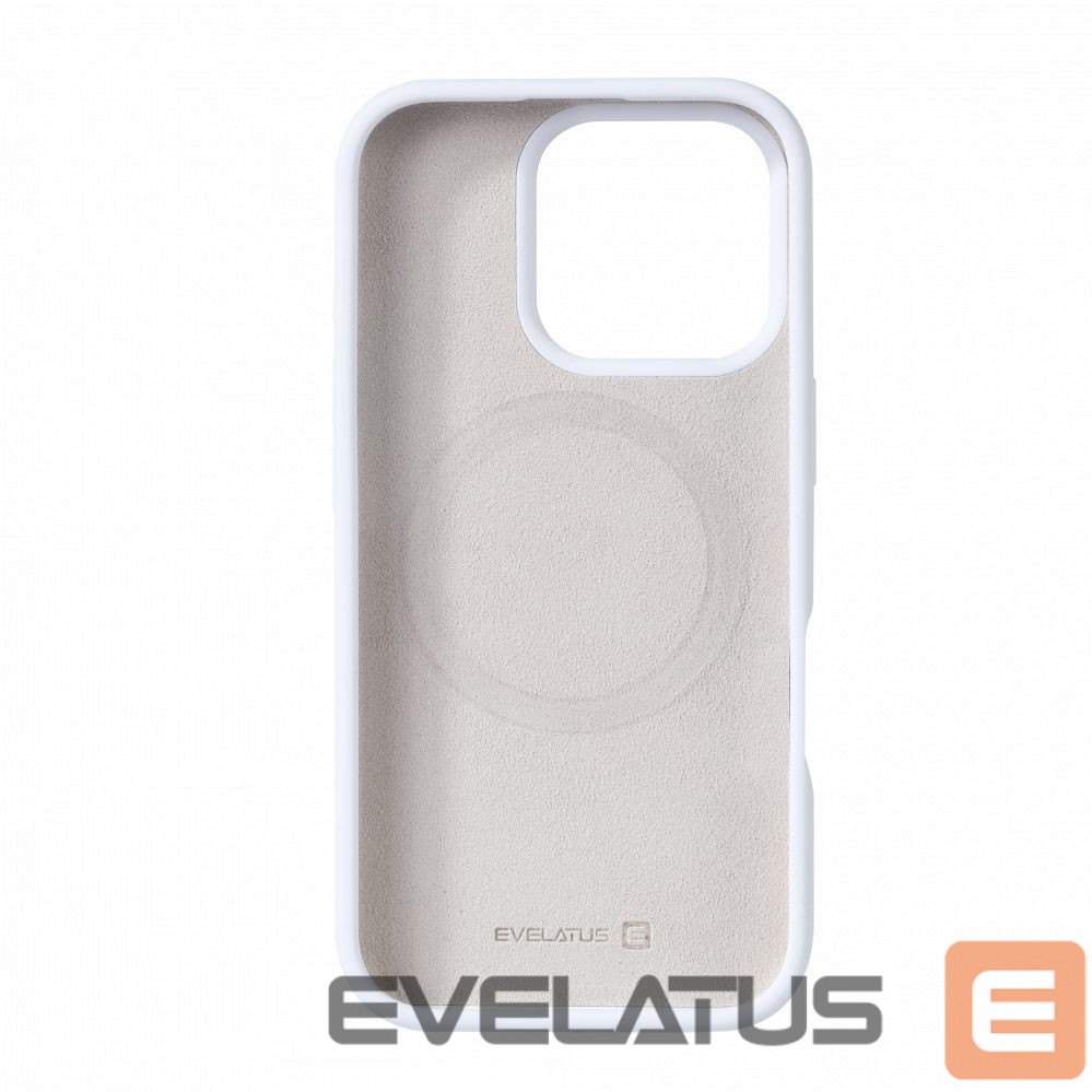 Back panel cover Evelatus Apple iPhone 16 Pro Max Premium Magsafe Soft Touch Silicone Case White