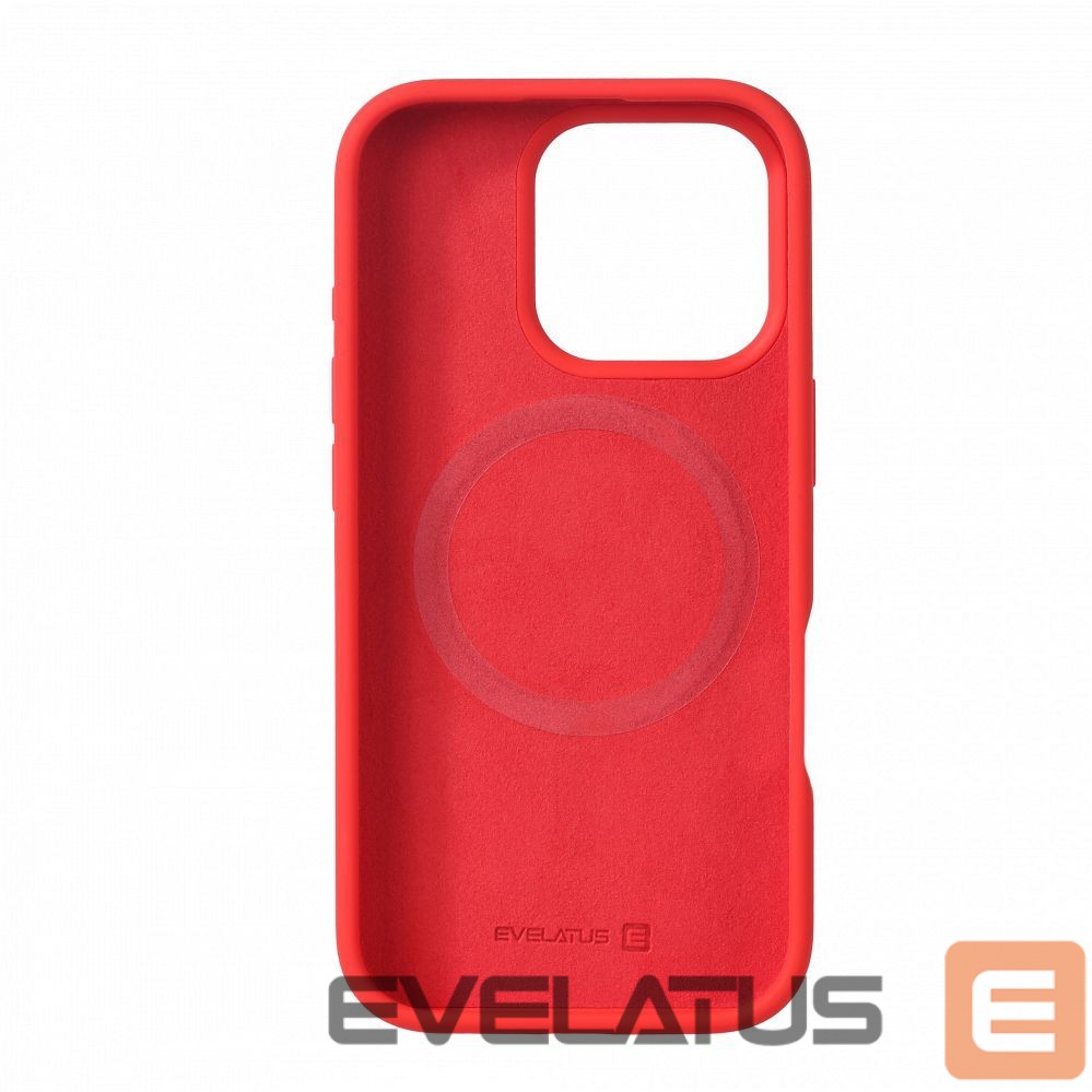 Back panel cover Evelatus Apple iPhone 16 Pro Max Premium Magsafe Soft Touch Silicone Case Red