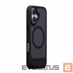 Back panel cover Evelatus Apple iPhone 16 Rubber Coated MagSafe With Stand Case Black