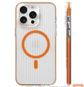 Back panel cover Evelatus Apple iPhone 16 Suitcase MagSafe Case Transparent Orange
