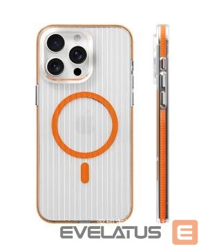 Back panel cover Evelatus Apple iPhone 16 Suitcase MagSafe Case Transparent Orange
