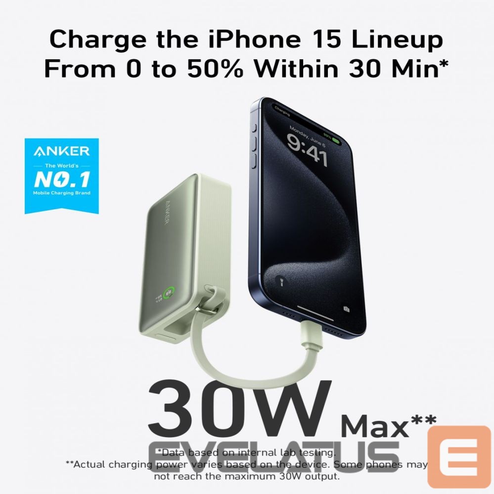 Power bank Anker 545 Nano Power Bank 10000mAh, PD 30W, Green |
