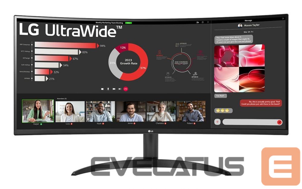 Monitor LG 34WR50QK-B.AEU Curved UltraWide Monitor 34"/21:9, 3440x1440, HDMI, DisplayPort USB