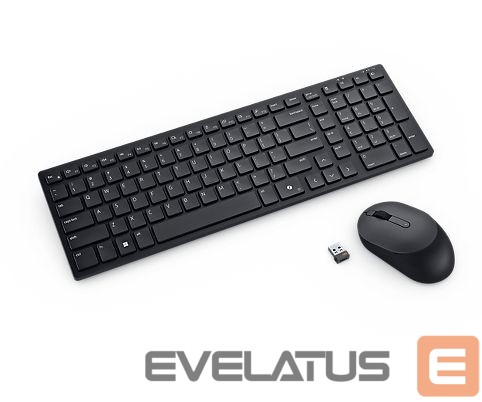 Computer keyboard Dell | Silent Keyboard and Mouse | KM555 | Keyboard and Mouse Set | Wireless | US International (QWERTY) | Black | 2.4 GHz, Bluetooth 5.1 | Wireless connection