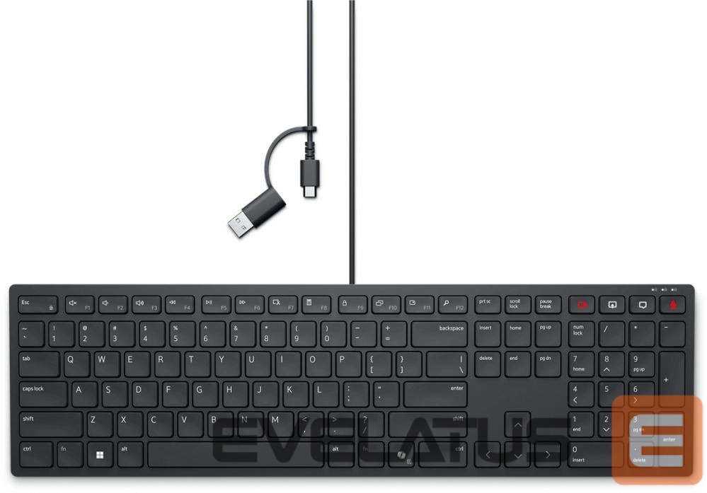Computer keyboard Dell | Collaboration Keyboard | KB525C | Keyboard | Wired | Ukrainian (QWERTY) | Black | USB-C