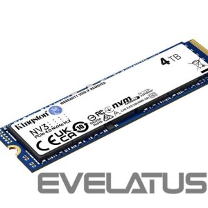 Hard drive SSD Kingston  SSD | NV3 | 4000 GB | SSD form factor M.2 2280 | Solid-state drive interface PCIe 4.0 x4 NVMe | Read speed 6000 MB/s | Write speed 5000 MB/s 