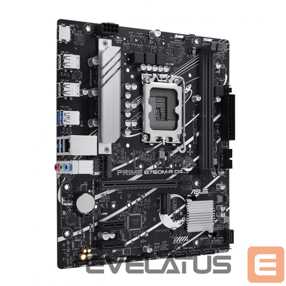 Motherboard for Intel processors Asus PRIME B760M-R D4 | Processor family Intel | Processor socket LGA1700 | Number of SATA connectors 4