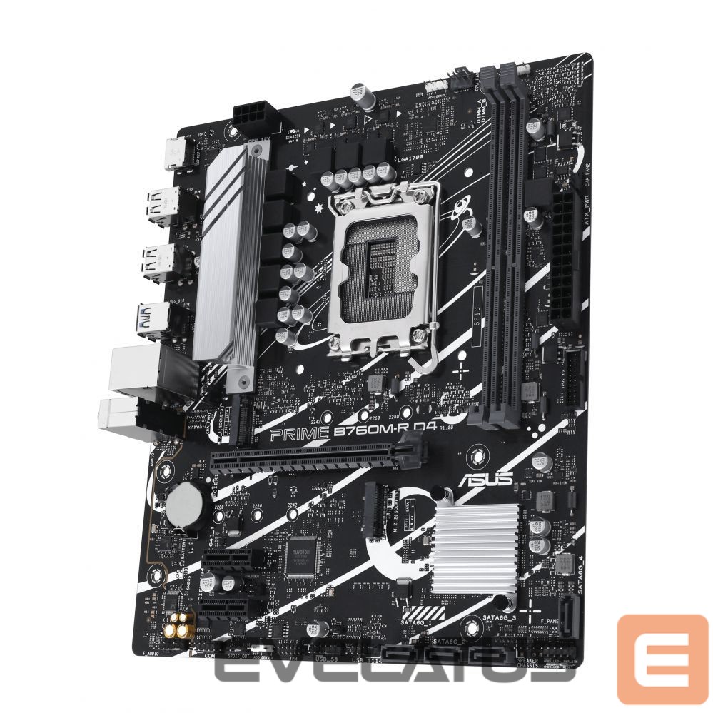 Motherboard for Intel processors Asus PRIME B760M-R D4 | Processor family Intel | Processor socket LGA1700 | Number of SATA connectors 4