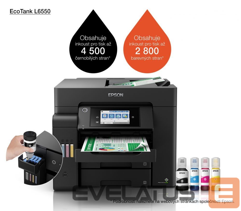Printer EPSON Multifunctional Printer EcoTank L6550 Colour, Inkjet, A4, Wi-Fi, Black