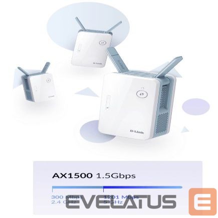 Routers D-link AX1500 Mesh Range Extender E15/E 802.11ac, 300+1200 Mbit/s, 10/100/1000 Mbit/s, Ethernet LAN (RJ-45) ports 1, MU-MiMO Yes, Antenna type 2xExternal