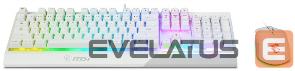 Computer keyboard MSI Vigor GK30 COMBO WHITE Keyboard and Mouse Set, Wired, Mouse included, US, White