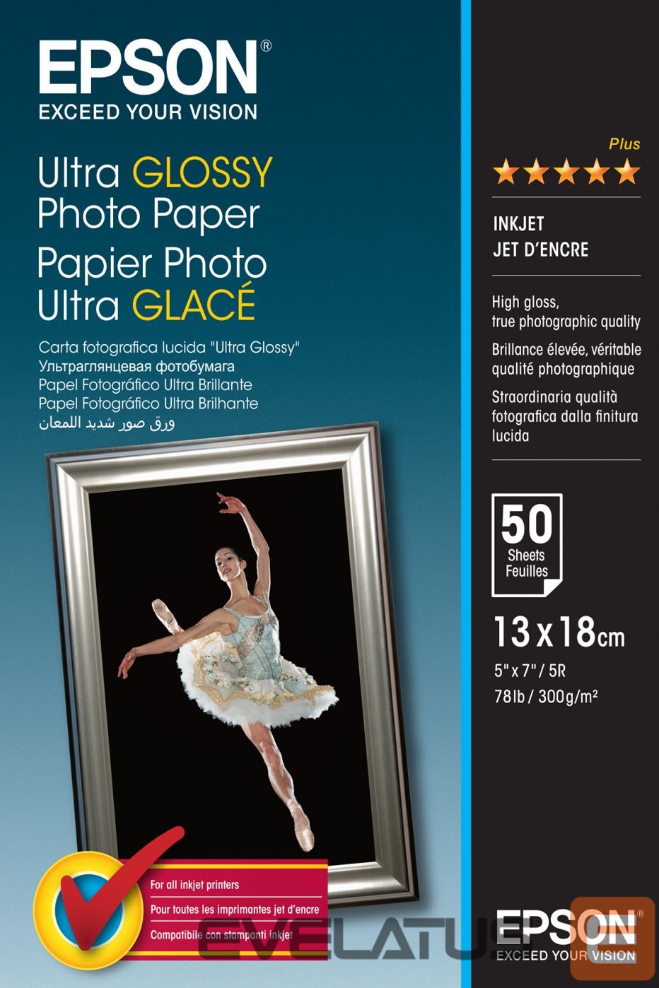 Office supplies EPSON Ultra Glossy Photo Paper 50 sheets, 13 x 18 cm, 300 g/m²
