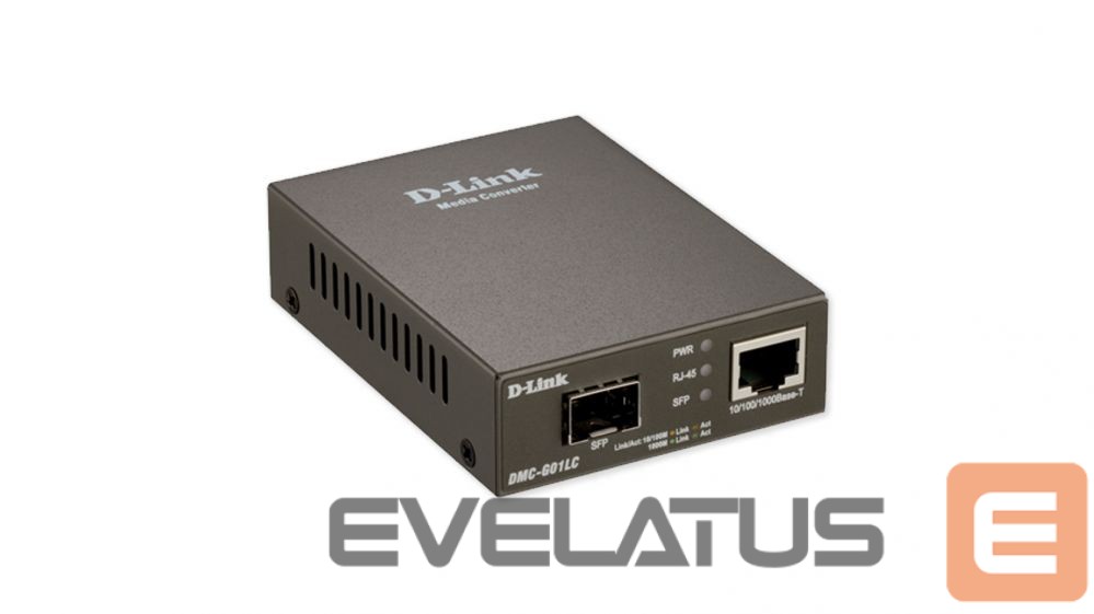 Commutator D-link 1000BaseT to SFP Standalone Media Converter DMC-G01LC Gigabit SFP port, 10/100/1000 Mbps port