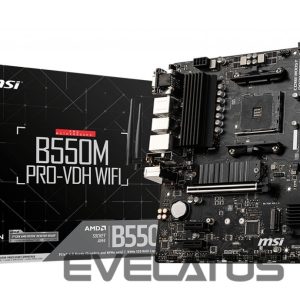 Motherboard for Intel processors MSI  B550M PRO-VDH WIFI Processor family AMD, Processor socket AM4, DDR4, Memory slots 4, Chipset AMD B, Micro ATX 