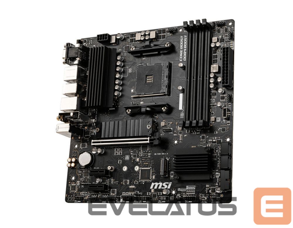 Motherboard for Intel processors MSI B550M PRO-VDH WIFI Processor family AMD, Processor socket AM4, DDR4, Memory slots 4, Chipset AMD B, Micro ATX