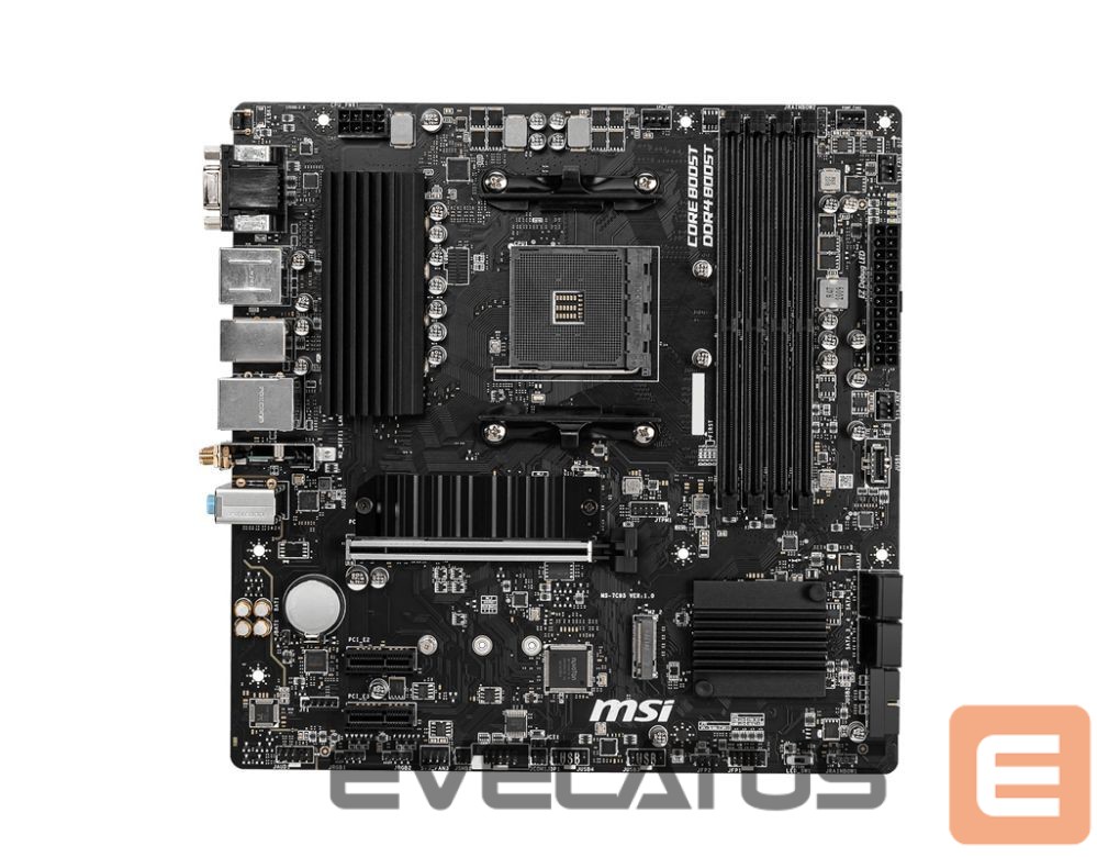 Motherboard for Intel processors MSI B550M PRO-VDH WIFI Processor family AMD, Processor socket AM4, DDR4, Memory slots 4, Chipset AMD B, Micro ATX
