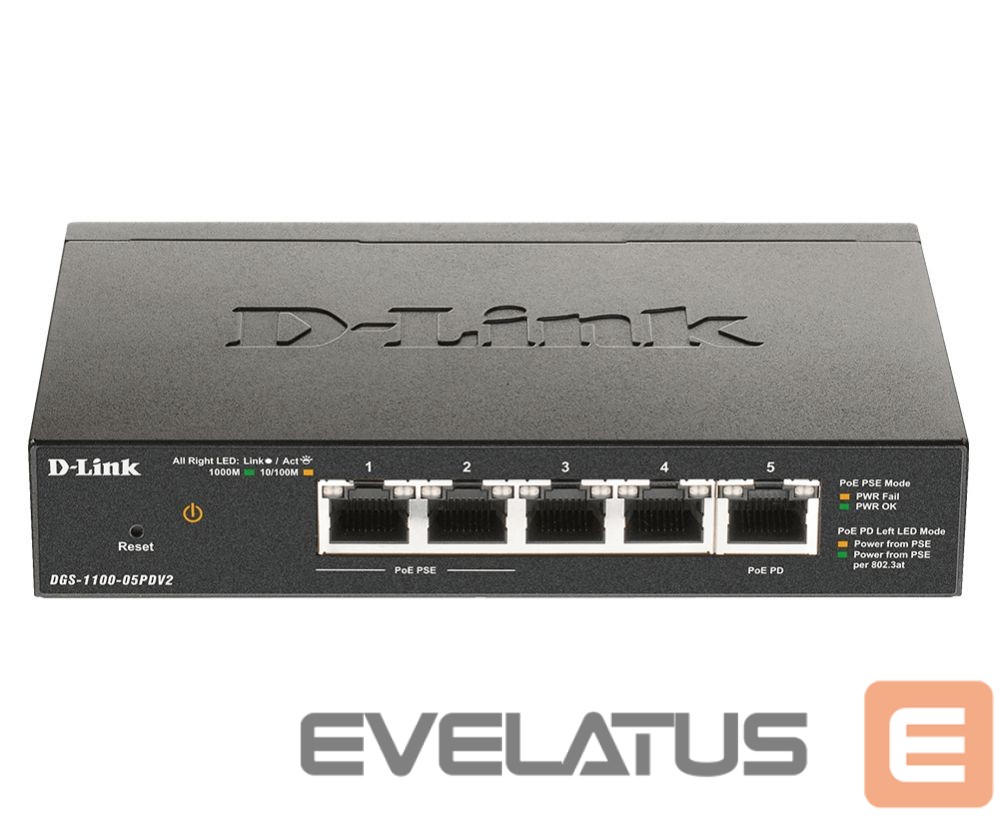 Server - Other Accessories D-link 5-Port Gigabit PoE Smart Managed Switch and PoE Extender DGS-1100-05PDV2 Web managed, Desktop