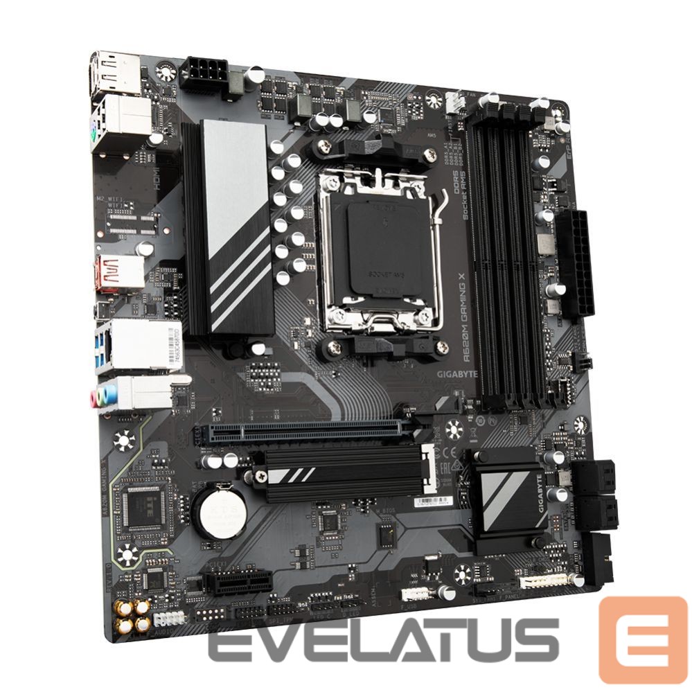 Motherboard for Intel processors Gigabyte A620M GAMING XG10 Processor family AMD, Processor socket AM5, DDR5 DIMM, Memory slots 4, Supported hard disk drive interfaces SATA, M.2, Number of SATA connectors 4, Chipset AMD A620, Micro ATX