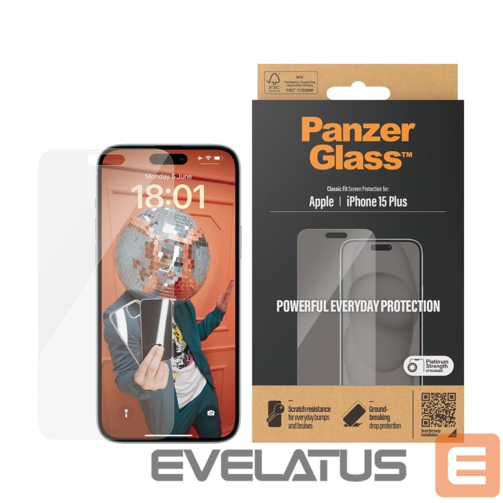 Back panel cover PanzerGlass Screen Protector iPhone 2023 6.7 |Classic Fit