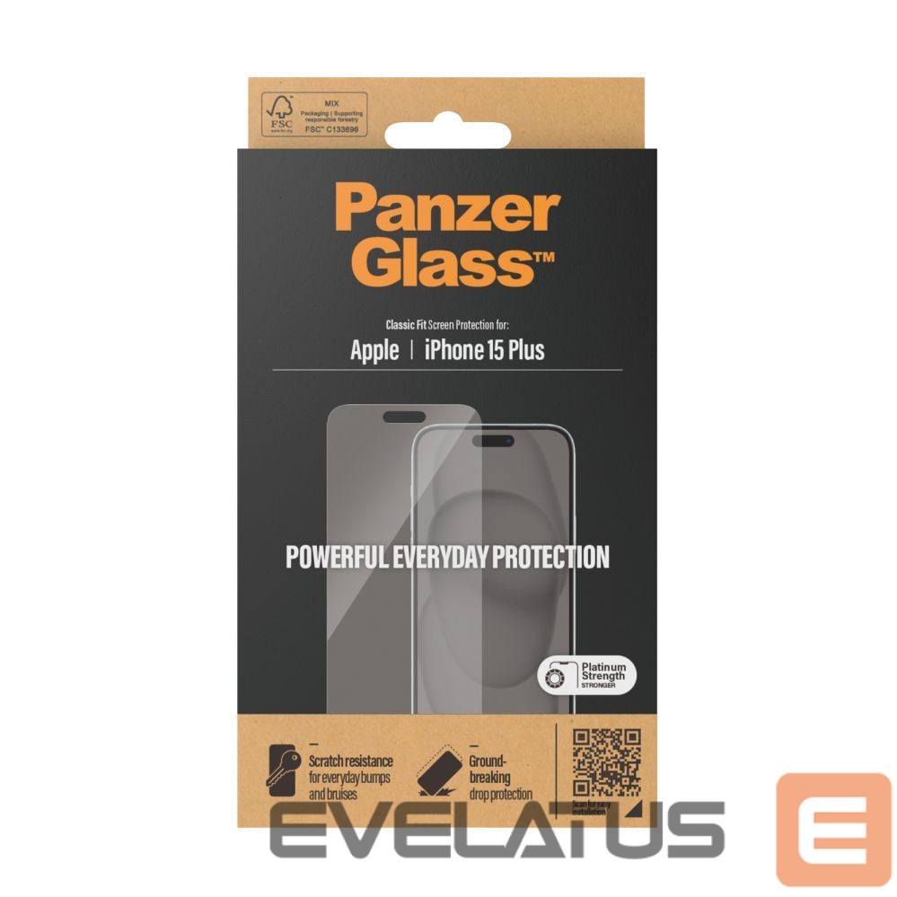 Back panel cover PanzerGlass Screen Protector iPhone 2023 6.7 |Classic Fit
