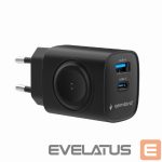 Cables and wires Gembird  CHARGER USB 2IN1 20W 2PORT/TA-UC-PDQCW20-01-BK 