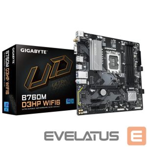 Motherboard for Intel processors Gigabyte  Mainboard||Intel B760 Express|LGA1700|Micro-ATX|Memory DDR5|Memory slots 4|2xPCI-Express 3.0 1x|1xPCI-Express 4.0 16x|2xM.2|1x15pin D-sub|1xHDMI|1xDisplayPort|2xUSB 2.0|3xUSB 3.2|1xUSB-C|1xPS/2|1xRJ45|3xAudio port|B760MD3HPWIFI61.0 