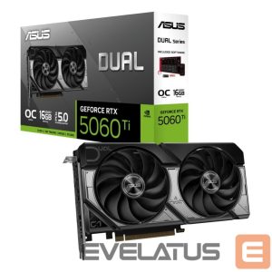 Graphic card / Video cards Asus  Graphics Card||NVIDIA GeForce RTX 5060 Ti|16 GB|GDDR7|128 bit|PCIE 5.0 16x|Dual Slot Fansink|1xHDMI|3xDisplayPort|DUAL-RTX5060TI-O16G 