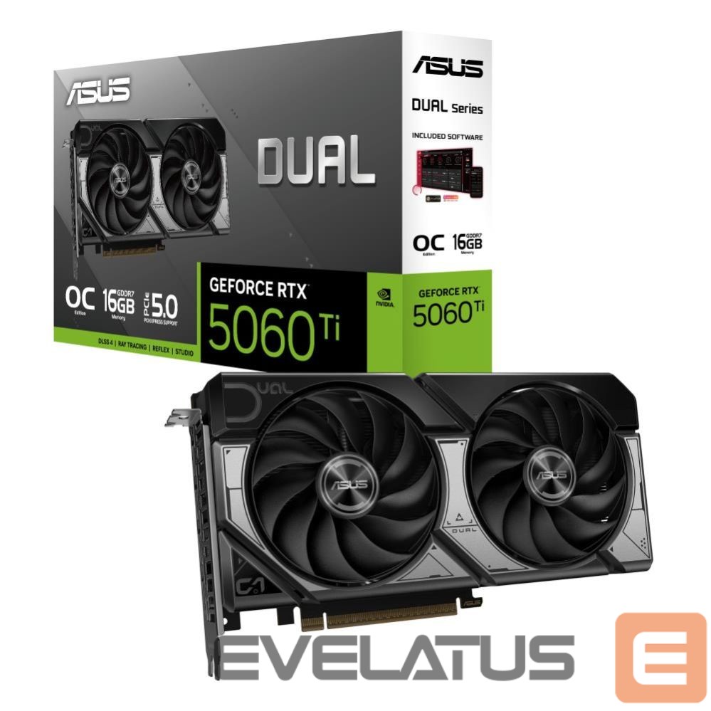 Graphic card / Video cards Asus Graphics Card||NVIDIA GeForce RTX 5060 Ti|16 GB|GDDR7|128 bit|PCIE 5.0 16x|Dual Slot Fansink|1xHDMI|3xDisplayPort|DUAL-RTX5060TI-O16G