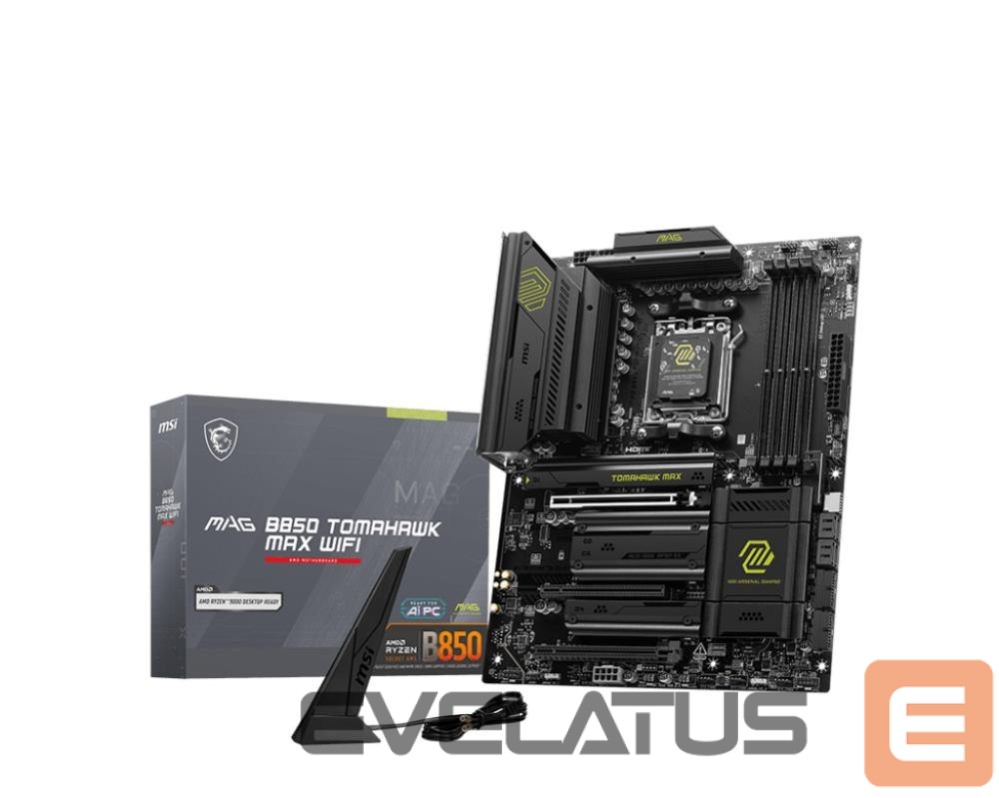Motherboard for AMD processors MSI Mainboard||AMD B850|SAM5|ATX|Memory DDR5|Memory slots 4|3xPCI-Express 16x|4xM.2|1xHDMI|1xAudio-In|1xAudio-Out|4xUSB 2.0|1xUSB 3.0|2xUSB 3.2|3xUSB-C|1xRJ45|B850TOMAHAWKMAXWIFI