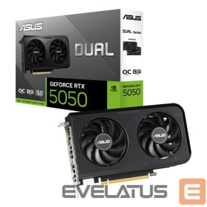 Graphic card / Video cards Asus  Graphics Card||NVIDIA GeForce RTX 5050|8 GB|GDDR6|128 bit|PCIE 5.0 16x|Dual Slot Fansink|DUAL-RTX5050-O8G 
