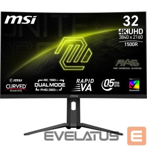 Monitor MSI  LCD Monitor||MAG 321CUPDF|31.5"|Gaming/Curved/4K|Panel VA|3840x2160|16:9|160 Hz|0.5 ms|MAG321CUPDF 