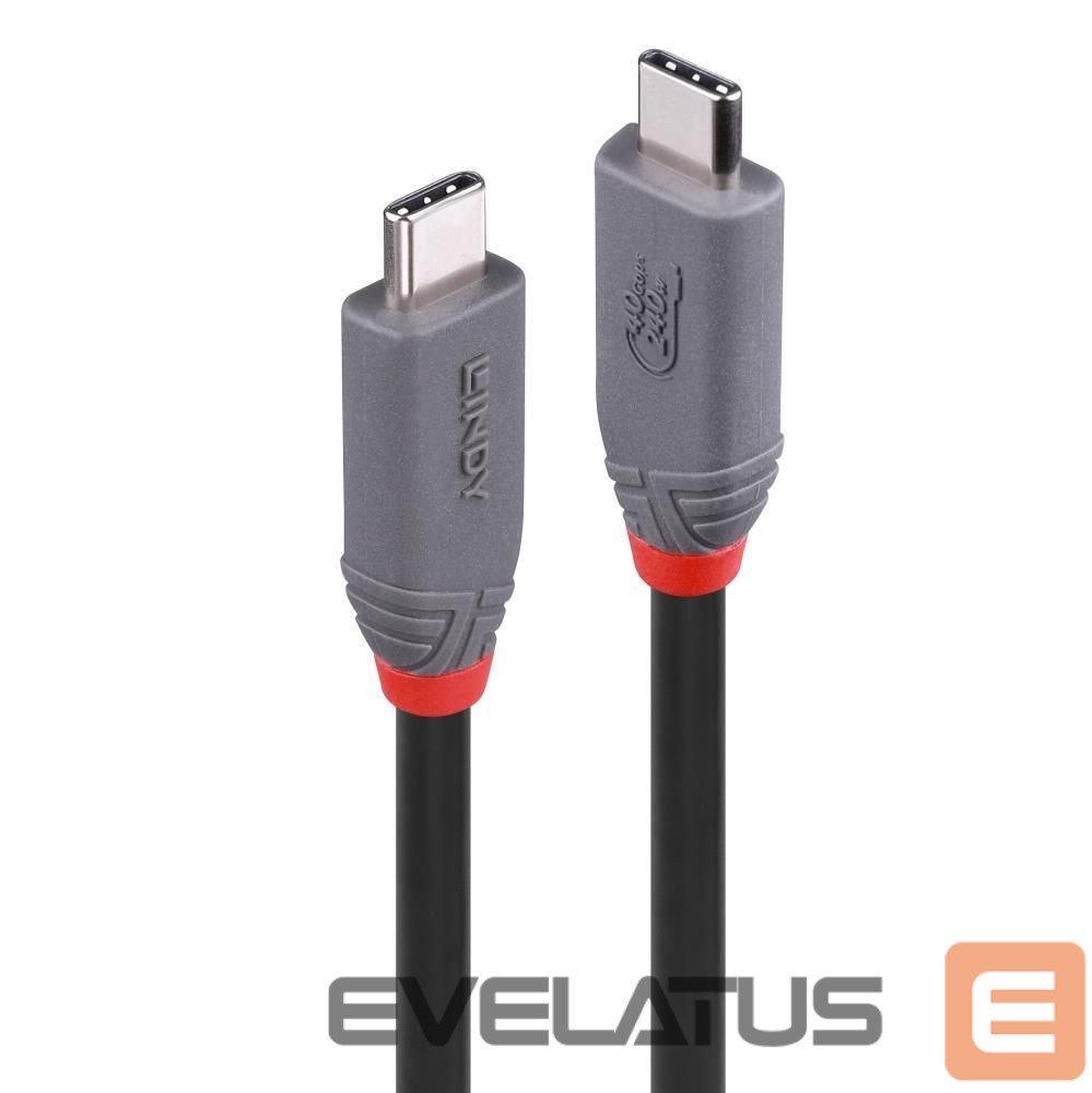 Cable LINDY CABLE USB4 240W TYPE C 1.5M/40GBPS ANTHRA LINE 36957