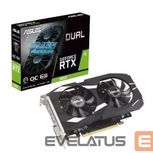 Graphic card / Video cards Asus  Graphics Card||NVIDIA GeForce RTX 3050|6 GB|GDDR6|96 bit|PCIE 4.0 16x|Dual Slot Fansink|1xDVI-D|1xHDMI|1xDisplayPort|DUAL-RTX3050-O6G 