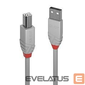Cable LINDY  CABLE USB2 A-B 2M/ANTHRA GREY36683 