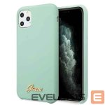 Back panel cover Guess  Guess GUHCN58LSLMGG iPhone 11 Pro zielony/green hard case Silicone Vintage Gold Logo