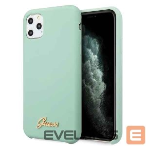 Back panel cover Guess  Guess GUHCN58LSLMGG iPhone 11 Pro zielony/green hard case Silicone Vintage Gold Logo