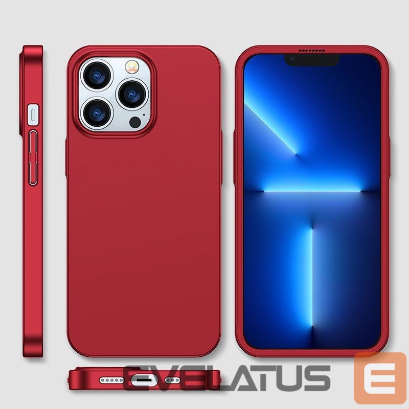 Back panel cover Joyroom - Joyroom 360 Full Case front and back cover for iPhone 13 Pro Max + tempered glass screen protector red (JR-BP928 red)