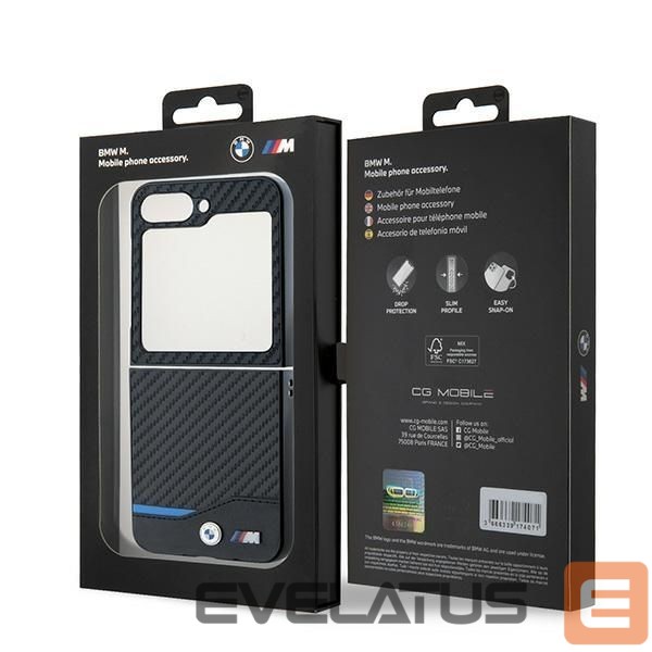 Back panel cover BMW BMW Carbon Blue Line Case for Samsung Galaxy Z Flip 6 - Black