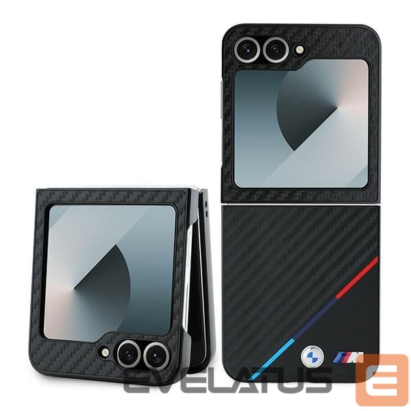 Back panel cover BMW BMW Carbon Tricolor Case for Samsung Galaxy Z Flip 6 - Black