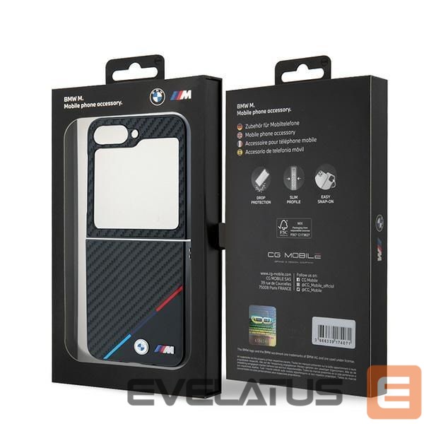 Back panel cover BMW BMW Carbon Tricolor Case for Samsung Galaxy Z Flip 6 - Black