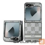 Back panel cover DKNY  DKNY Checkered Pattern Printed Stripes Case for Samsung Galaxy Z Flip 6 - Beige 