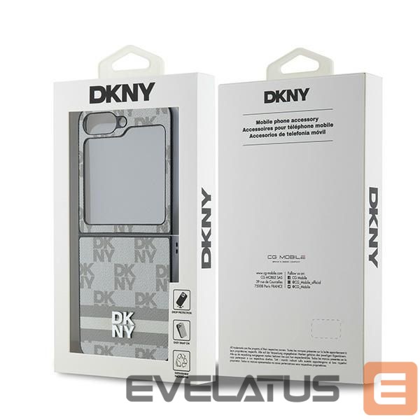 Back panel cover DKNY DKNY Checkered Pattern Printed Stripes Case for Samsung Galaxy Z Flip 6 - Beige