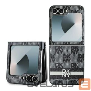 Back panel cover DKNY  DKNY Checkered Pattern Printed Stripes case for Samsung Galaxy Z Flip 6 - black 