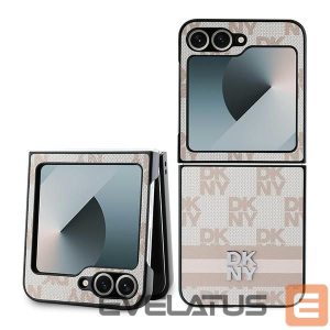 Back panel cover DKNY  DKNY Checkered Pattern Printed Stripes Case for Samsung Galaxy Z Flip 6 - Pink 