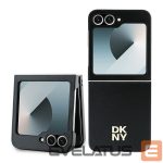 Back panel cover DKNY  DKNY Leather Metal Stack Logo Case for Samsung Galaxy Z Flip 6 - Black 