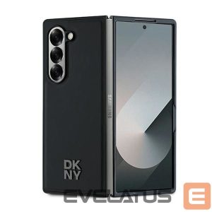 Back panel cover DKNY  DKNY Magsafe Plain Leather Metal Stack Logo Case for Samsung Galaxy Z Fold 6 - Black 