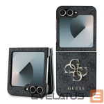 Back panel cover Guess  Guess Leather 4G Metal Logo Case for Samsung Galaxy Z Flip 6 - Black 