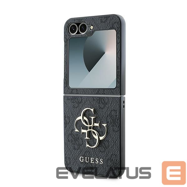 Back panel cover Guess Guess Leather 4G Metal Logo Case for Samsung Galaxy Z Flip 6 - Black