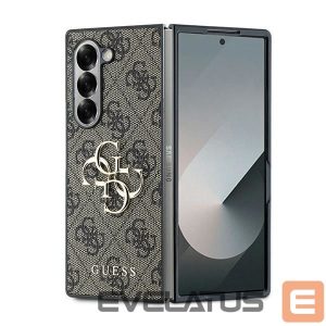 Back panel cover Guess  Guess Leather 4G Metal Logo Case for Samsung Galaxy Z Fold 6 - Brown 